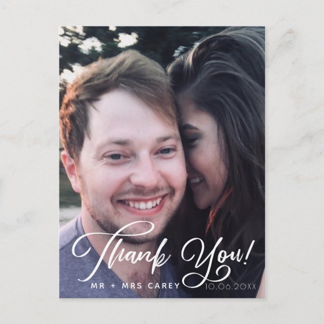Modern Thank You Photo Postcard (Front)