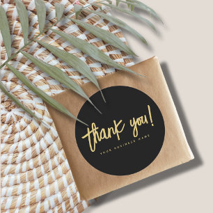 Modern thank you professional business classic round sticker