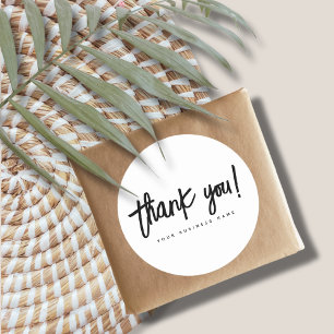 Modern thank you professional business classic round sticker
