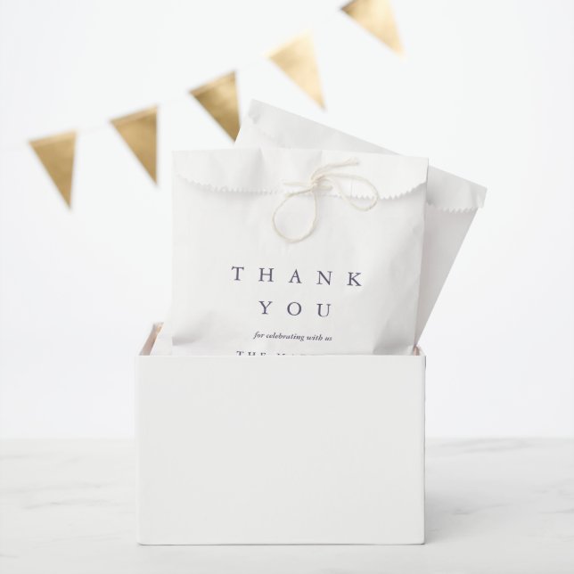 Modern Thank You Purple Wedding Favor Bag (Party)
