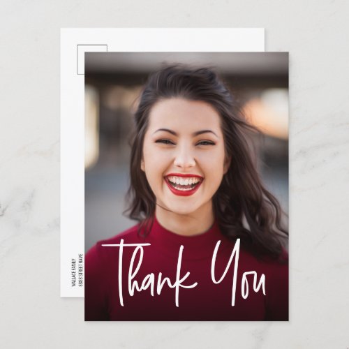 Modern Thank you School Photo Graduation Announcement Postcard