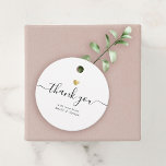 Modern Thank You Script Chic Gold Heart Wedding Favor Tags<br><div class="desc">This modern chic printed gold heart wedding thank you gift favor tag features hand-lettered script calligraphy alongside your names in elegant serif typography. Space for additional message on the back. This is the black and white version.</div>