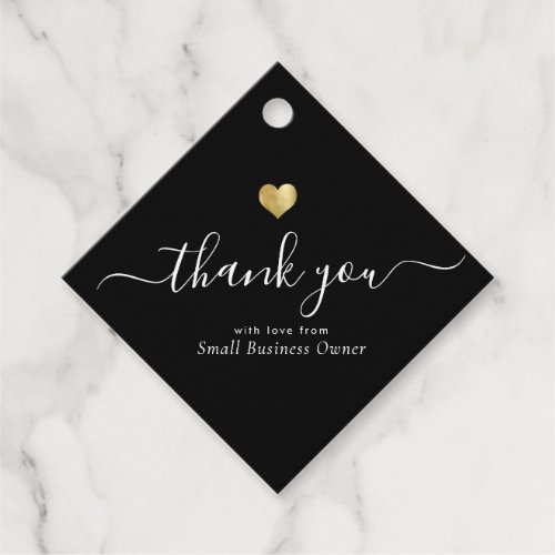Modern Thank You Script Chic Gold Small Business F Favor Tags