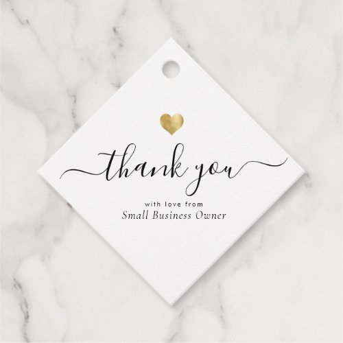 Modern Thank You Script Chic Gold Small Business Favor Tags
