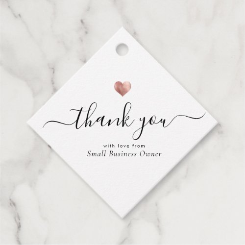 Modern Thank You Script Rose Gold Small Business F Favor Tags