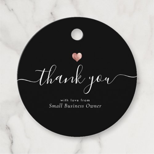 Modern Thank You Script Rose Gold Small Business Favor Tags