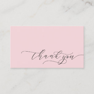 Modern Thank You Script Small Branding Pink Business Card