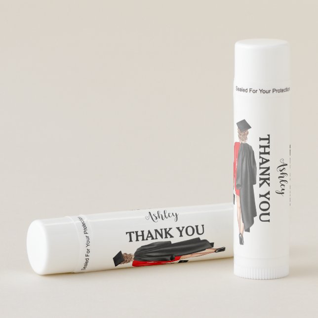 Modern Thank yYou Graduation Party Favors  Lip Balm (Front)