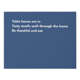 Modern Thankful Haiku Minimal Blue Holiday Faux Canvas Print