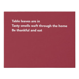 Modern Thankful Haiku Minimal Burgundy Holiday Faux Canvas Print