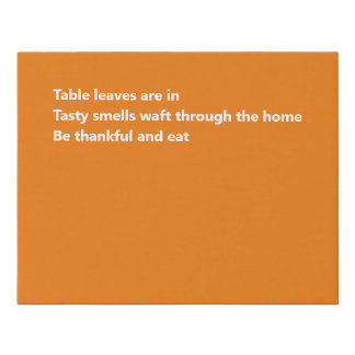 Modern Thankful Haiku Minimal Orange Thanksgiving Faux Canvas Print