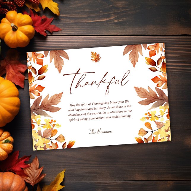 Modern Thankful Thanksgiving Holiday Card (Modern Thankful Thanksgiving Holiday Card)