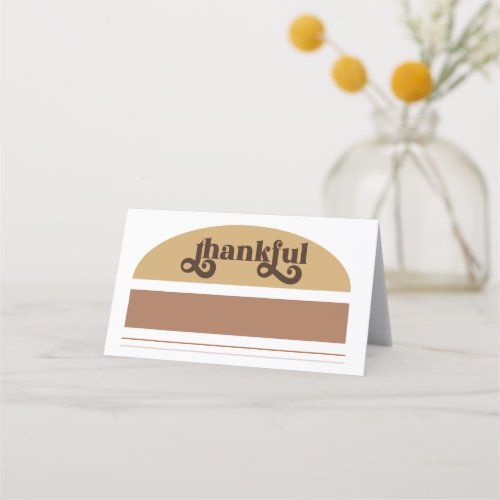 Modern Thankful Thanksgiving  Place Card