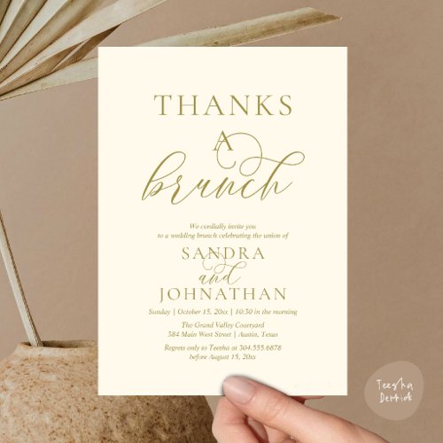 Modern Thanks a Brunch Wedding Weekend Celebration Invitation