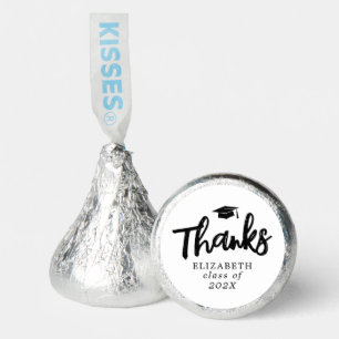 Modern Thanks Brush Script Graduation Hershey®'s Kisses®