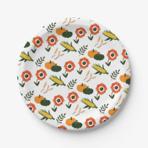 Modern Thanksgiving Blossom Paper Plates