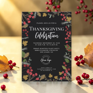 Modern Thanksgiving Celebration Corporate Logo Invitation