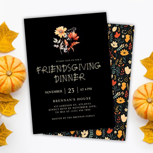 Modern Thanksgiving Dinner Elegant Friendsgiving Invitation