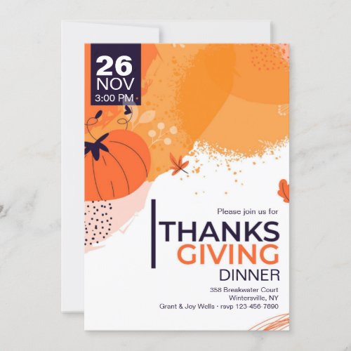 Modern Thanksgiving Dinner Invitation