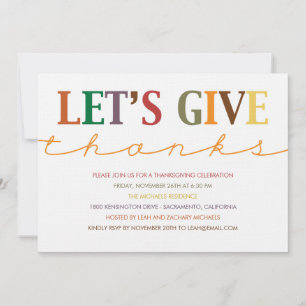Modern Thanksgiving Dinner Invitation