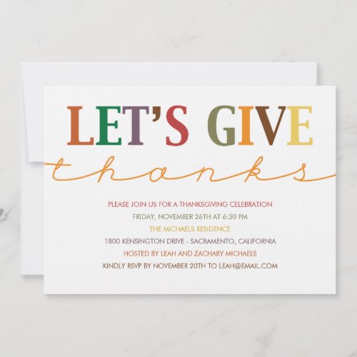 Modern Thanksgiving Dinner Invitation