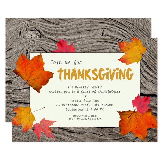 Modern Thanksgiving Dinner Invitation Fall Theme