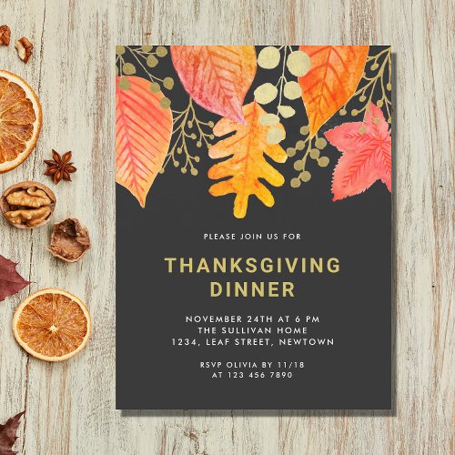 Modern Thanksgiving Dinner Invitation Postcard