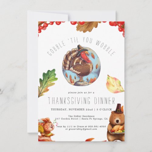 Modern Thanksgiving Dinner Party Invitation