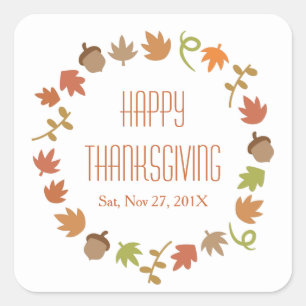 Modern Thanksgiving Dinner Party Square Sticker