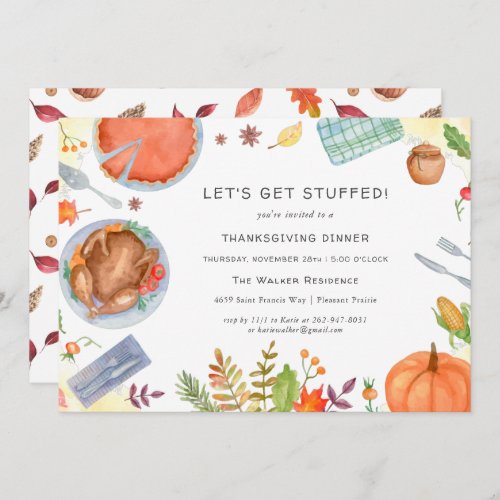 Modern Thanksgiving Friendsgiving Dinner Party Invitation
