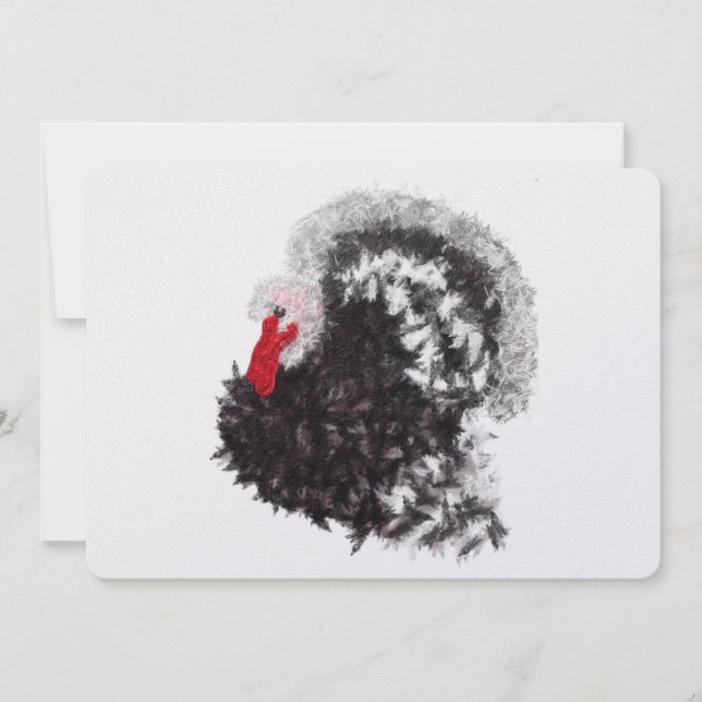 Modern Thanksgiving glam turkey Holiday Card (Front)