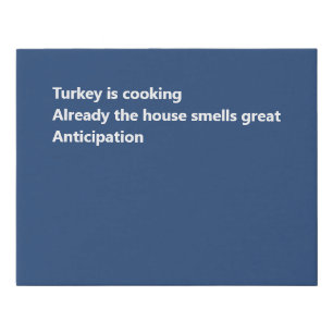 Modern Thanksgiving Haiku Poem Minimal Blue Faux Canvas Print