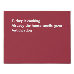 Modern Thanksgiving Haiku Poem Minimal Burgundy Faux Canvas Print