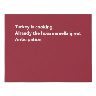 Modern Thanksgiving Haiku Poem Minimal Burgundy Faux Canvas Print