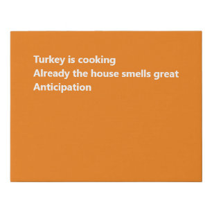 Modern Thanksgiving Haiku Poem Minimal Orange Faux Canvas Print