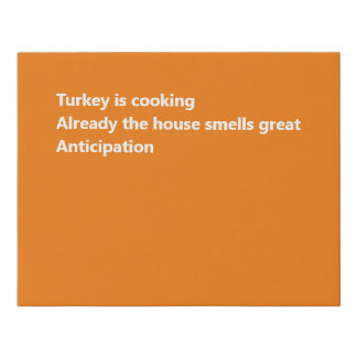 Modern Thanksgiving Haiku Poem Minimal Orange Faux Canvas Print