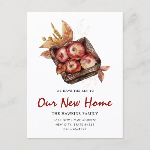 Modern Thanksgiving Our New Home Moving Announcement Postcard