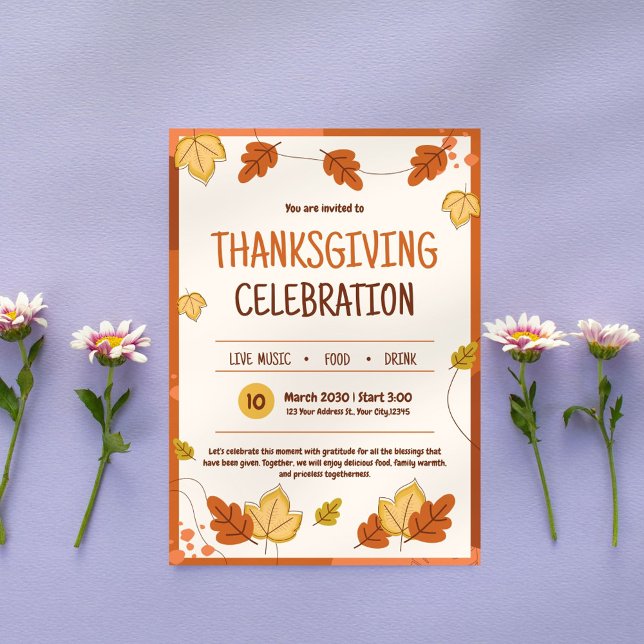 Modern Thanksgiving Party Invitation (Creator Uploaded)