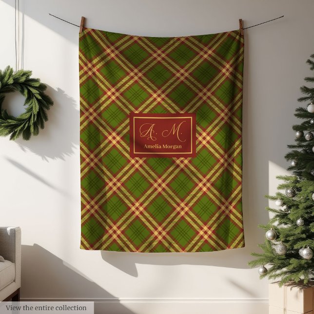 Modern Thanksgiving Plaid Blanket Monogram Cozy (Modern Thanksgiving Plaid Blanket Monogram Cozy)