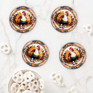 Modern Thanksgiving Pumpkin Autumn Collection Coaster Set