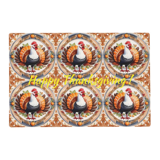 Modern Thanksgiving Pumpkin Autumn Collection Placemat (Front)