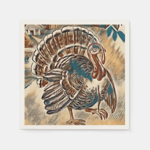Modern Thanksgiving Turkey Napkins
