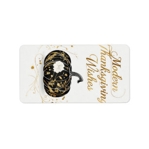 Modern Thanksgiving Wishes Label