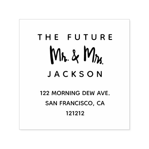 Modern The Future Mr and Mrs Return Address Self_inking Stamp