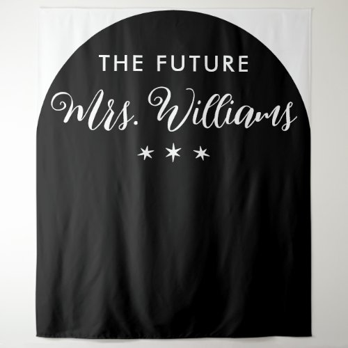 Modern The Future Mrs Bridal Shower Black Arch Tapestry