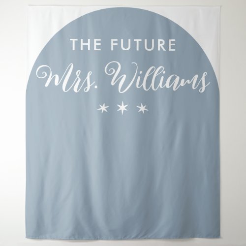 Modern The Future Mrs Bridal Shower blue Arch Tapestry