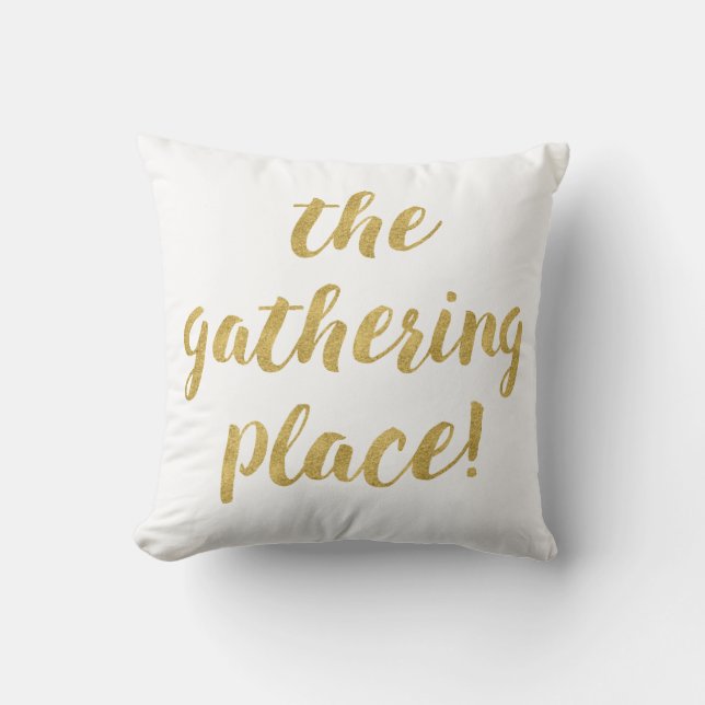 Modern The Gathering Place Decorative Throw Throw Pillow (Front)