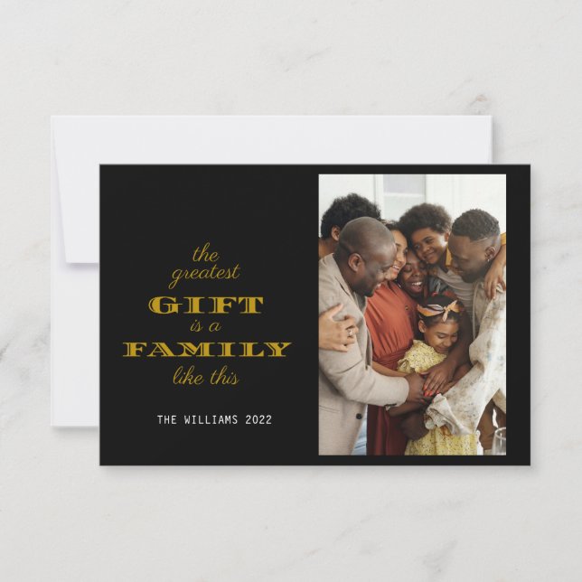 Modern The Greatest Gift Family Christmas Greeting Card (Front)