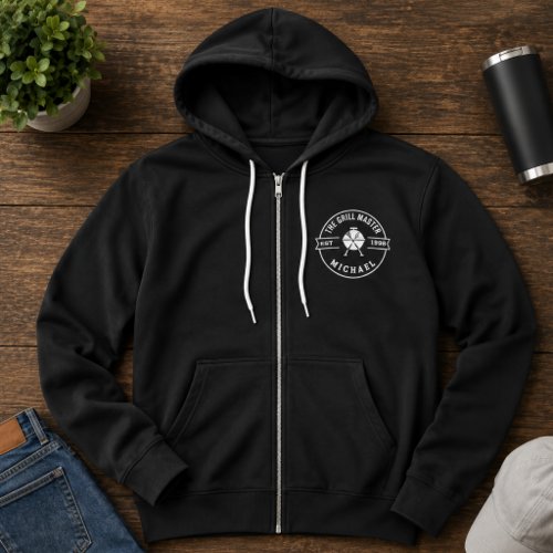 Modern The Grill Master Established Year Name Hoodie