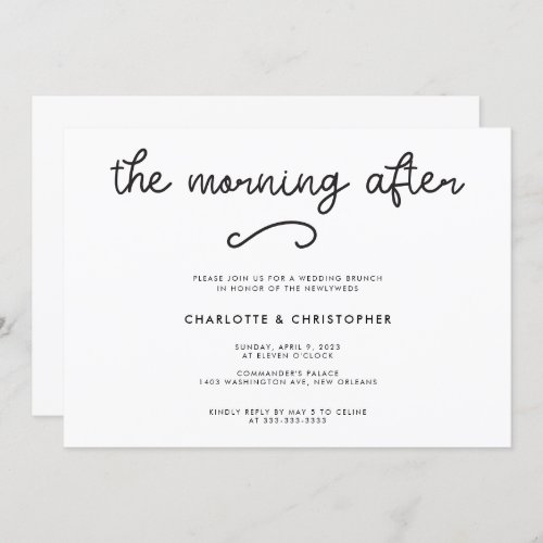 Modern The Morning After Post Wedding Brunch Invitation